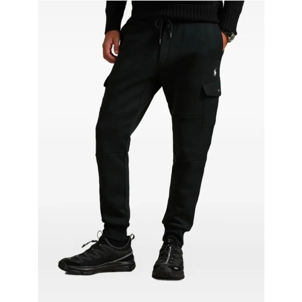 Polo Ralph Lauren Double Knit Cargo Joggers Pants XXL Pony Logo‎ Black